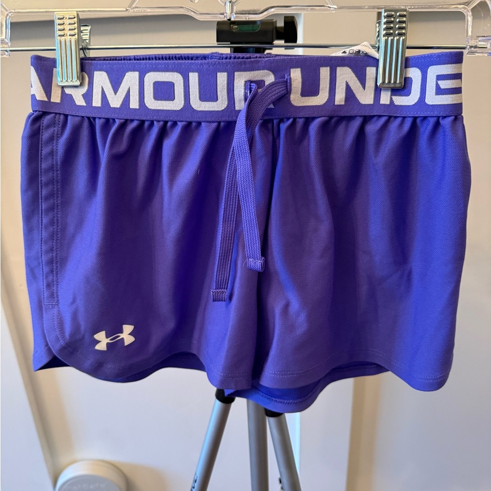 Under Armour Purple Athletic Shorts Youth M